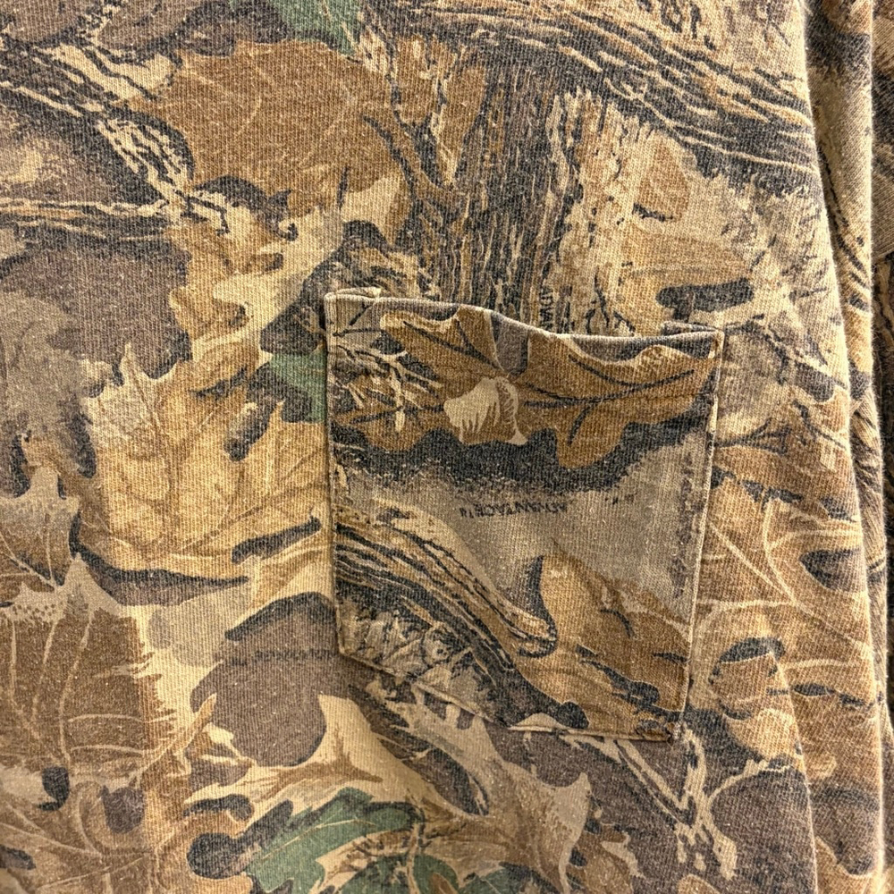 Vintage Sasquatch camo long-sleeve, 100% cotton, Made in USA - Picture 3 of 7